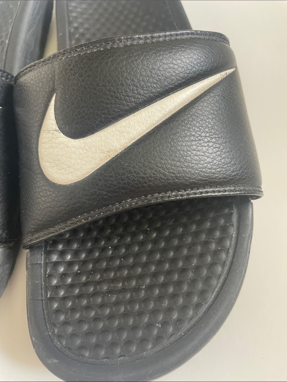 Nike Black Slides with White Swoosh - Picture 5 of 5